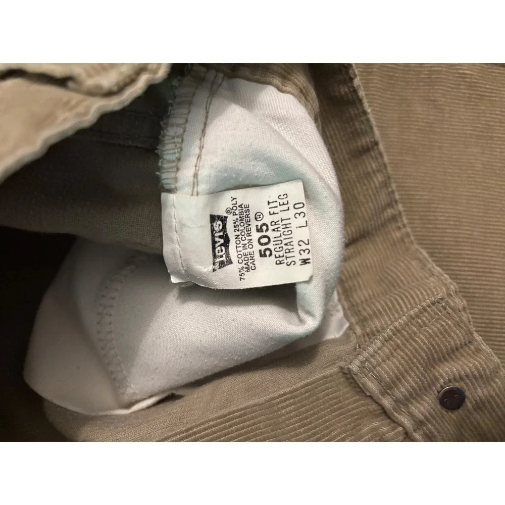 Levi's Vintage‎ 0500 Regular Fir Straight Leg Tan Corduroy Pants Size W32/L30
